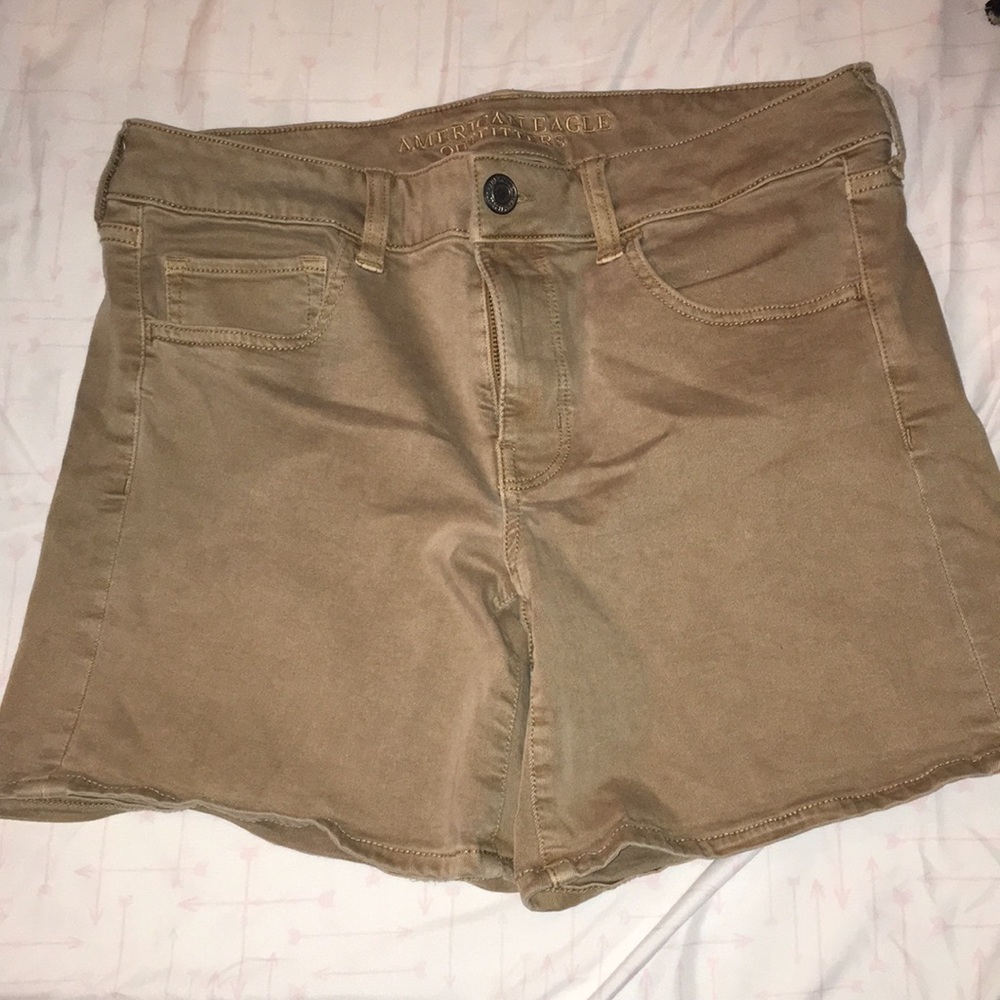 Tan American Eagle stretchy shorts